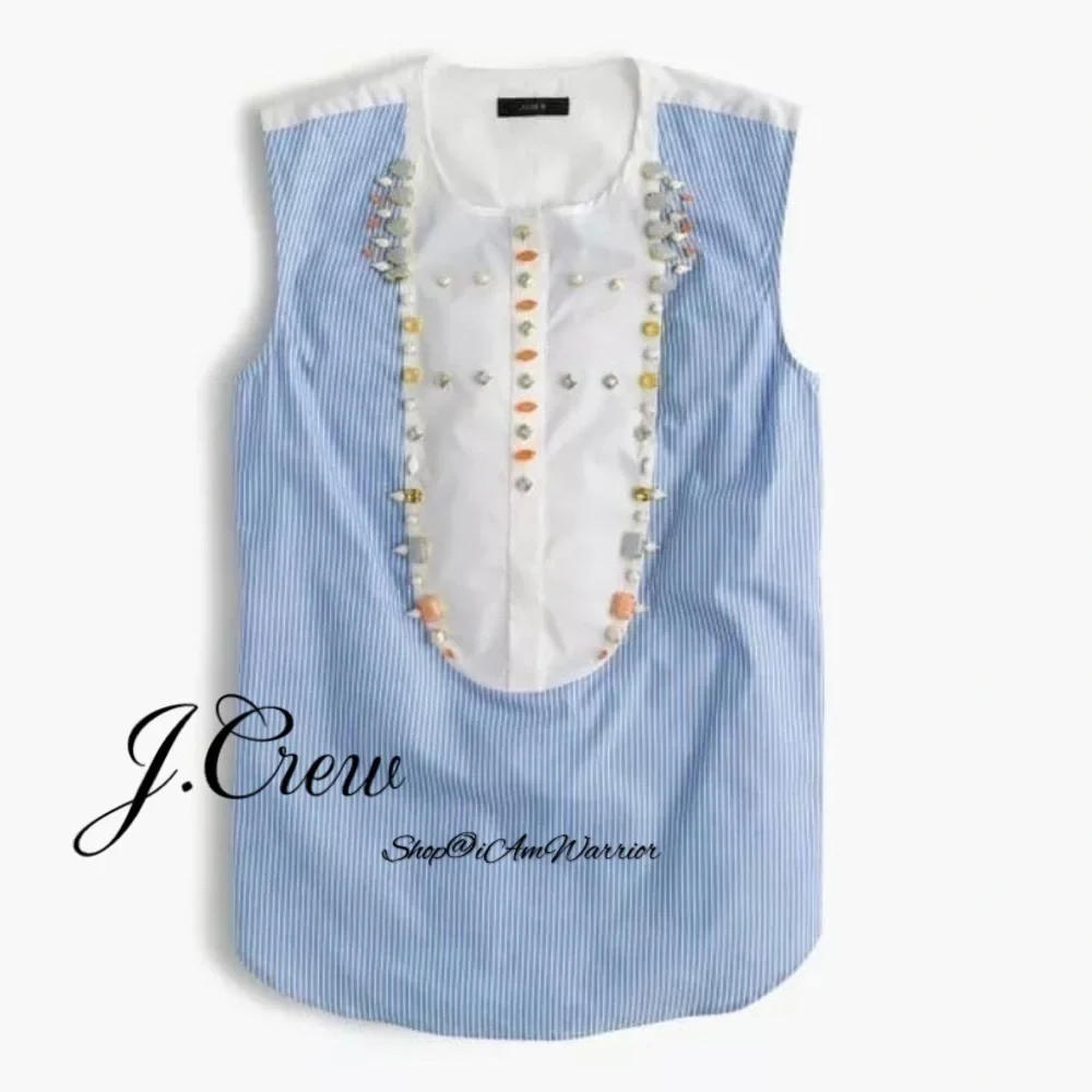 J.Crew NWT jeweled bib sleeveless top *shop@iamwarrior
